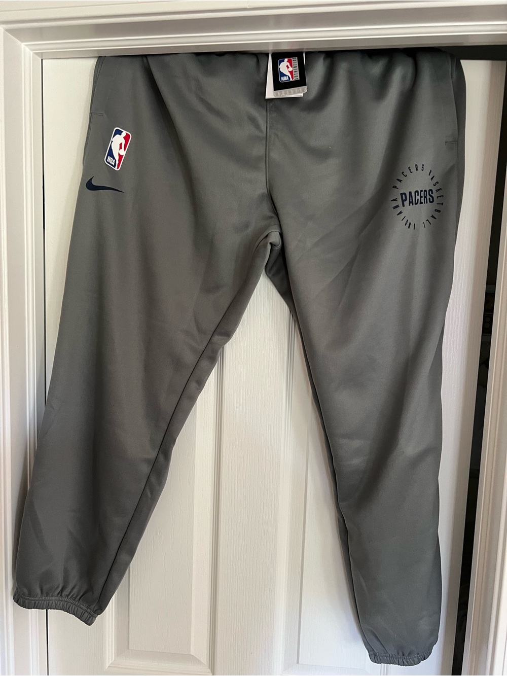 Nike Mens Grey Indiana Pacers NBA Jogger Pants. Authentic NBA apparel.